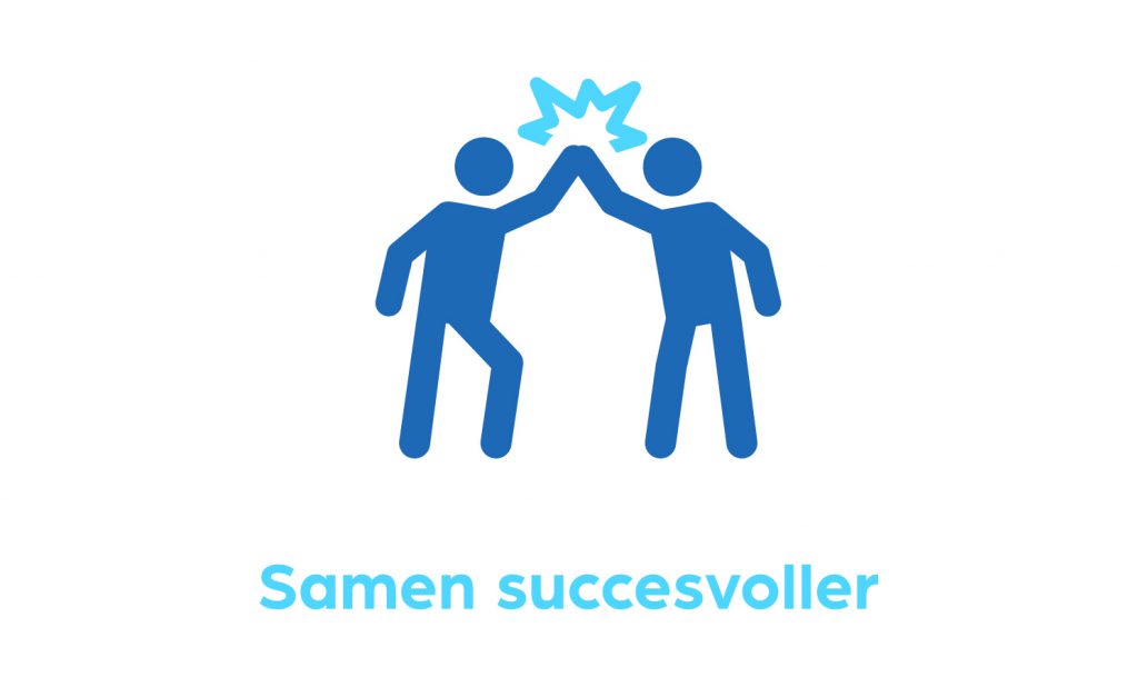 Illustratie van twee mensen die high-five geven.